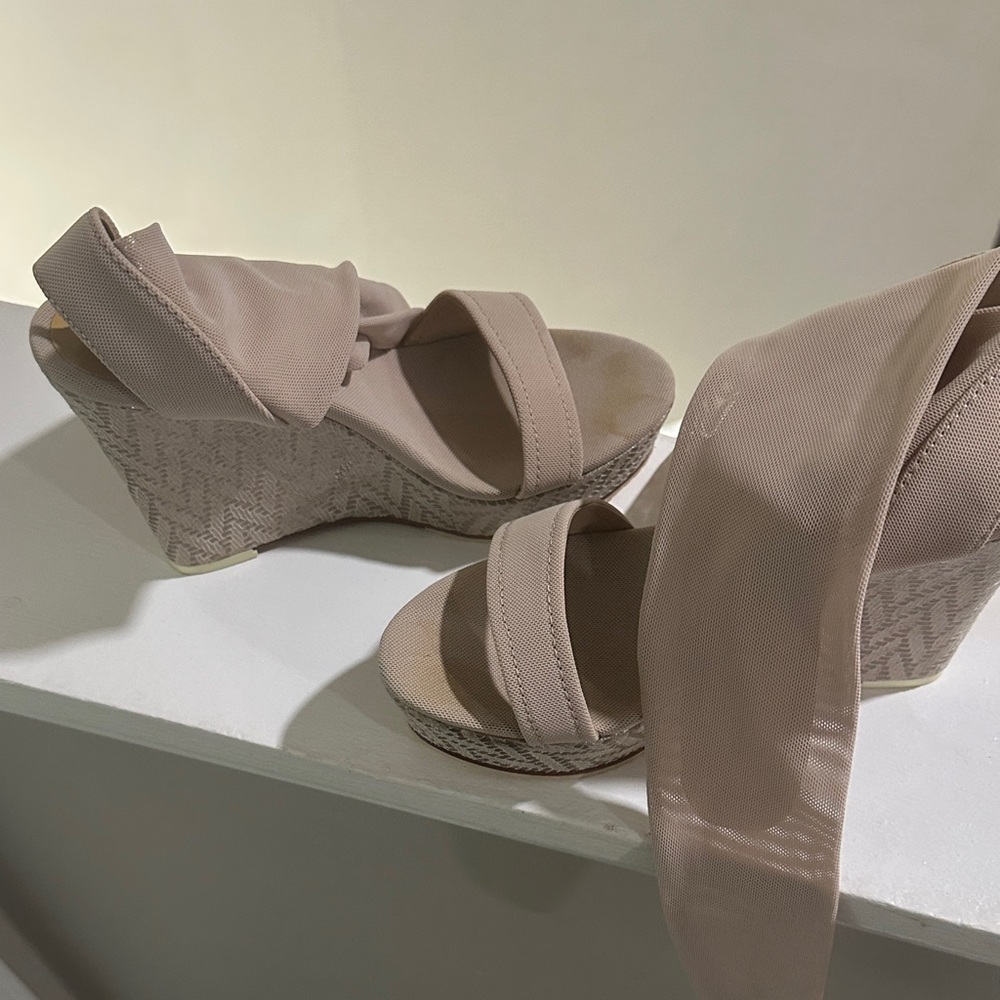 Donald J. Pliner Nude Wedge Sandals